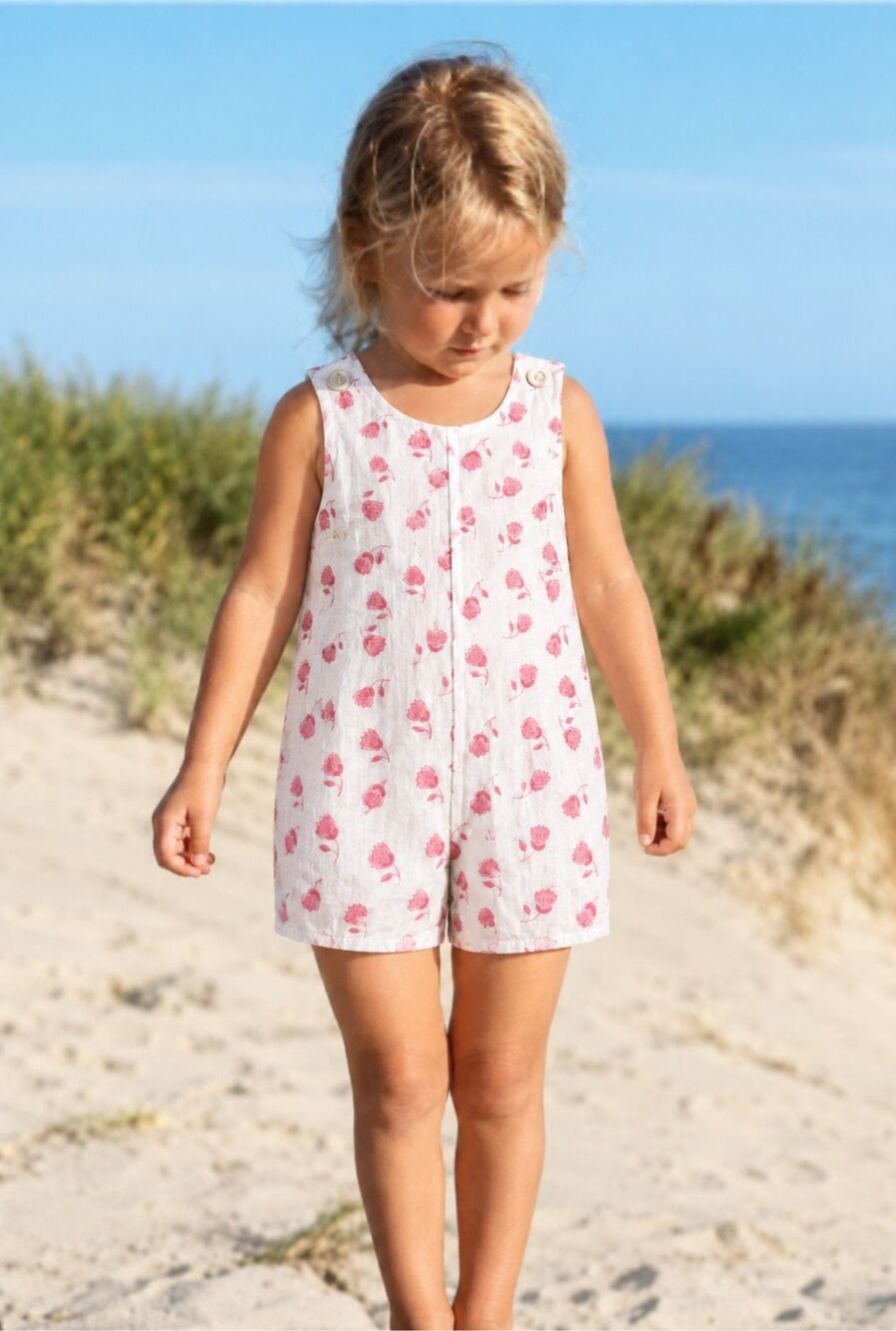 NWT India Amory Toddler Pink Floral Short Romper, Sz 24mon, $105 C9
